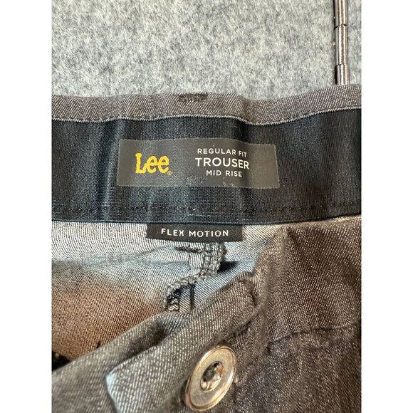 Lee Flex Motion Trousers Pants Womens 8 Gray Cotton Pockets Mid Rise Wide Leg - Picture 4 of 5